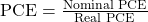  \text{PCEデフレーター} = \frac{\text{Nominal PCE}}{\text{Real PCE}} 